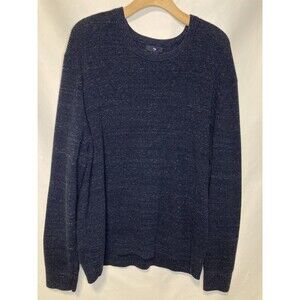 Gap Mens Sweater XXL Crew Neck 100% Cotton Navy Blue Preppy Fisherman Cabincore